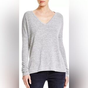 Rag & Bone Theo Long-Sleeve V-Neck soft top.